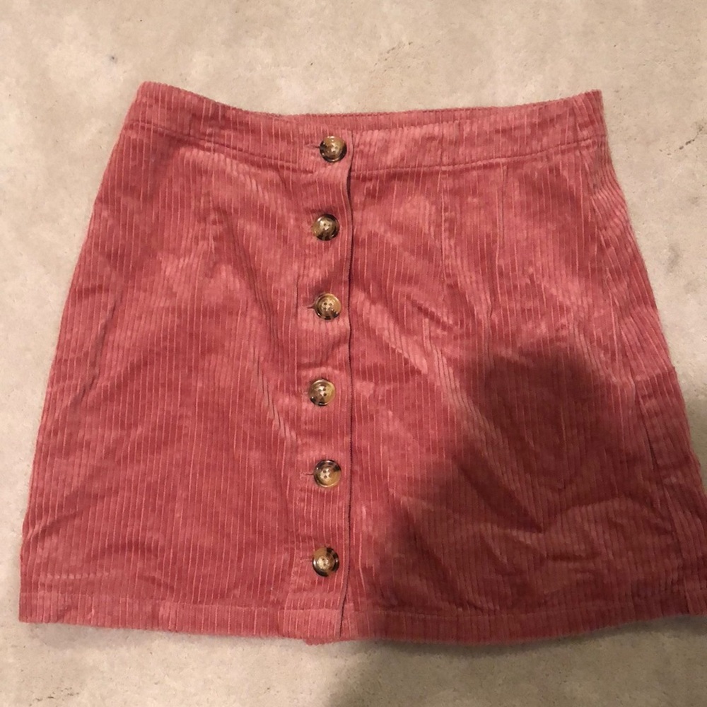 Pink Corduroy Skirt